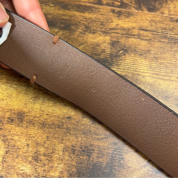 Lauren Ralph Lauren Leather Brown Belt Double Ring Womens M Silver Equestrian - Picture 6 of 16